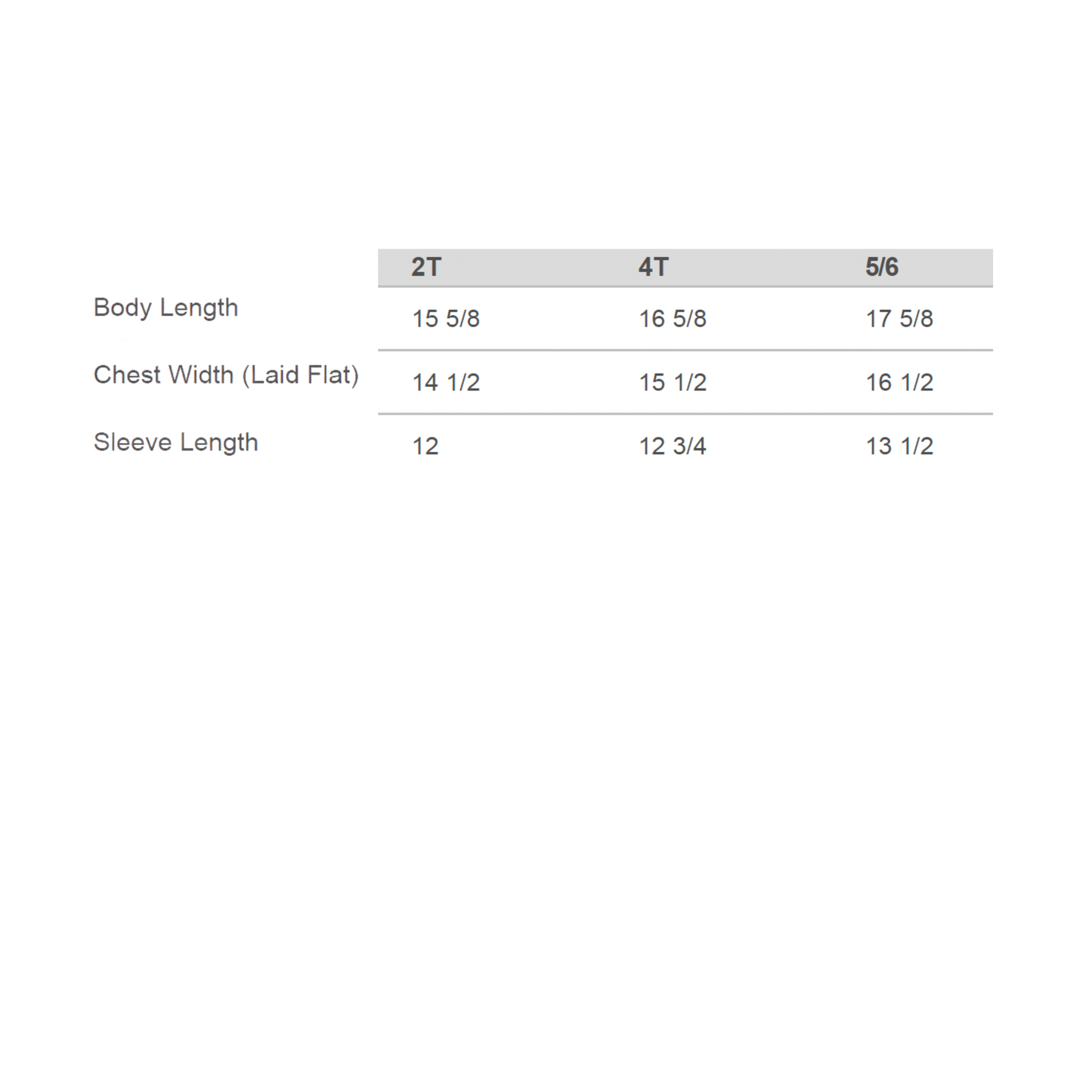 rabbit skin size chart for custom toddler hoodies
