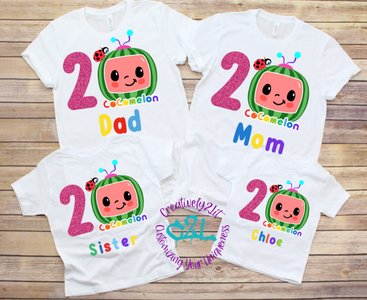 Cocomelon Inspired Birthday Custom Family Shirts