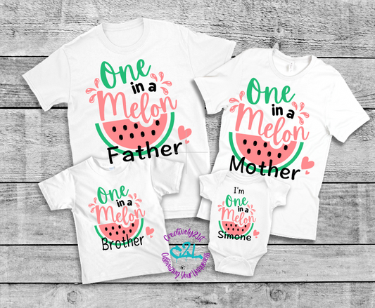 One in a Melon Personalized Family Shirts