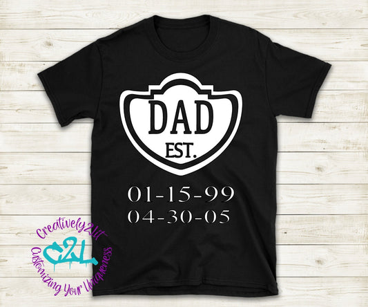 Dad Established Years Shirt
