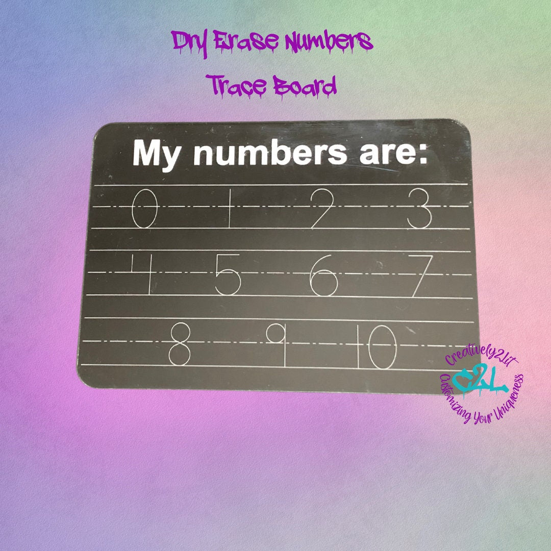 Dry Erase Trace Boards Custom Name, ABC and Numbers