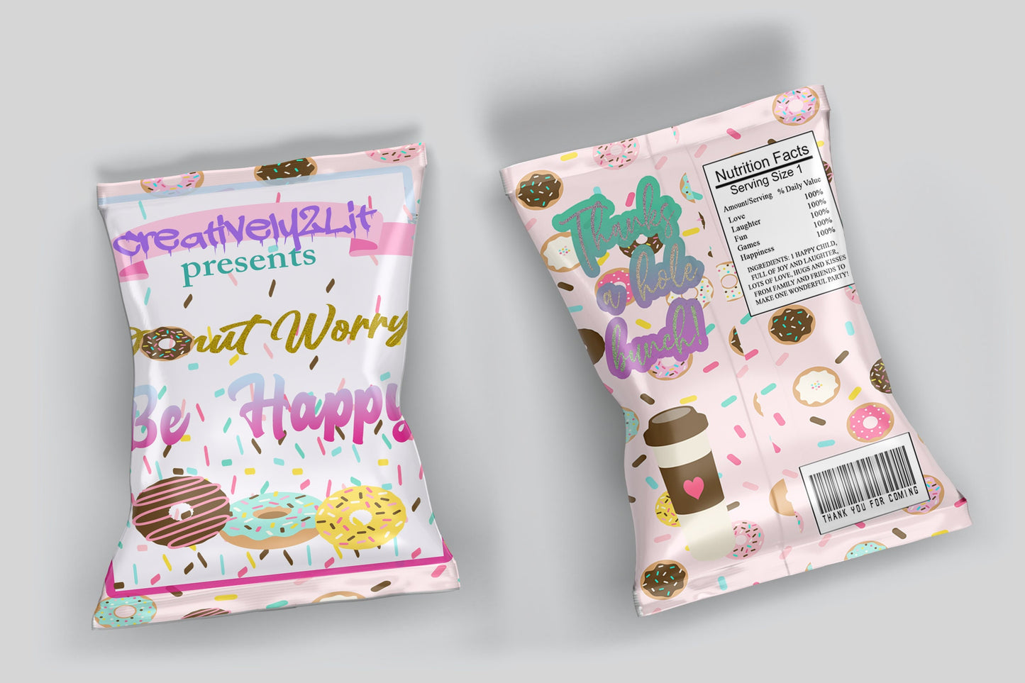 Personalized Donut Party Them Chip Bags