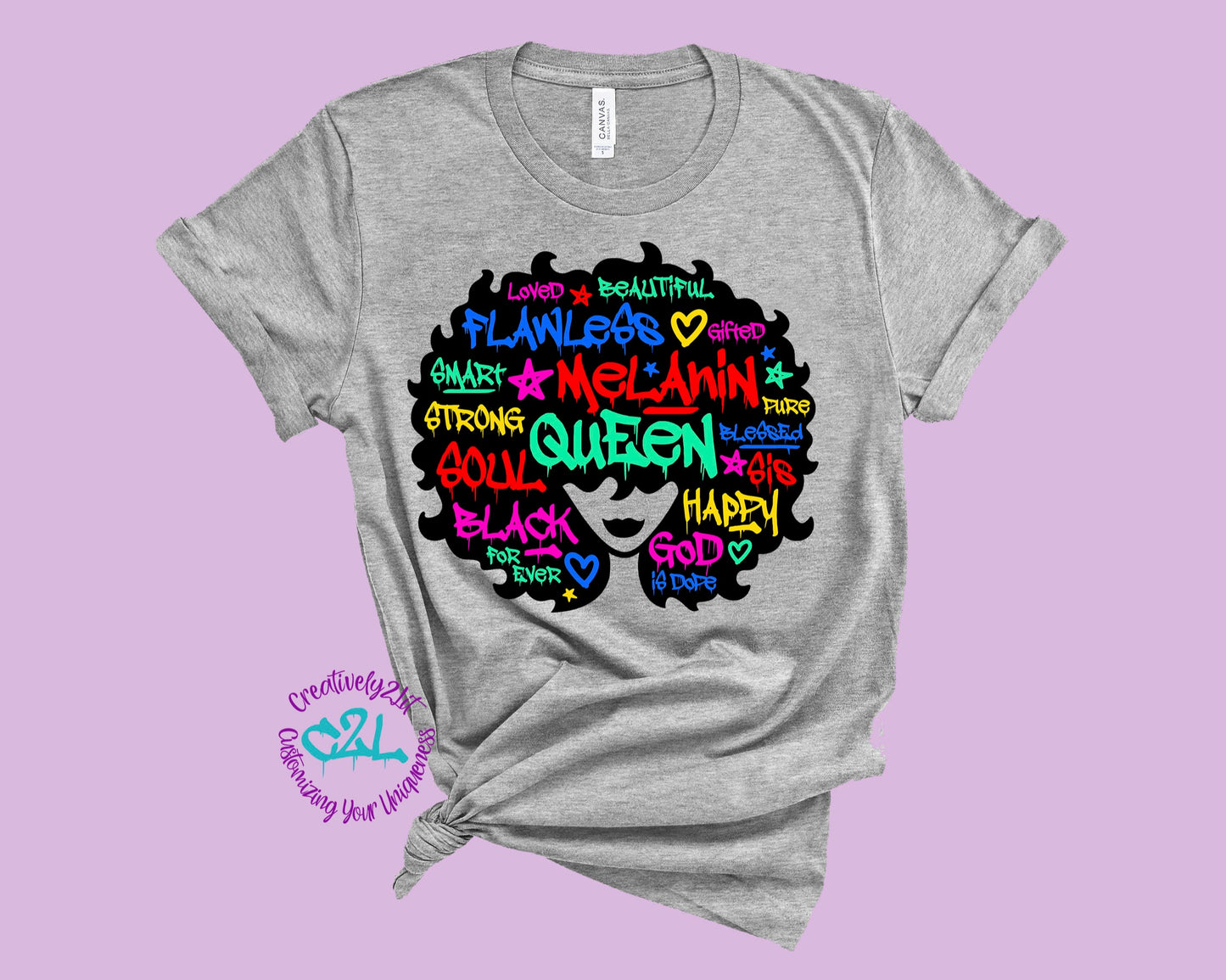 Graffiti Afro Black Queen T-shirt