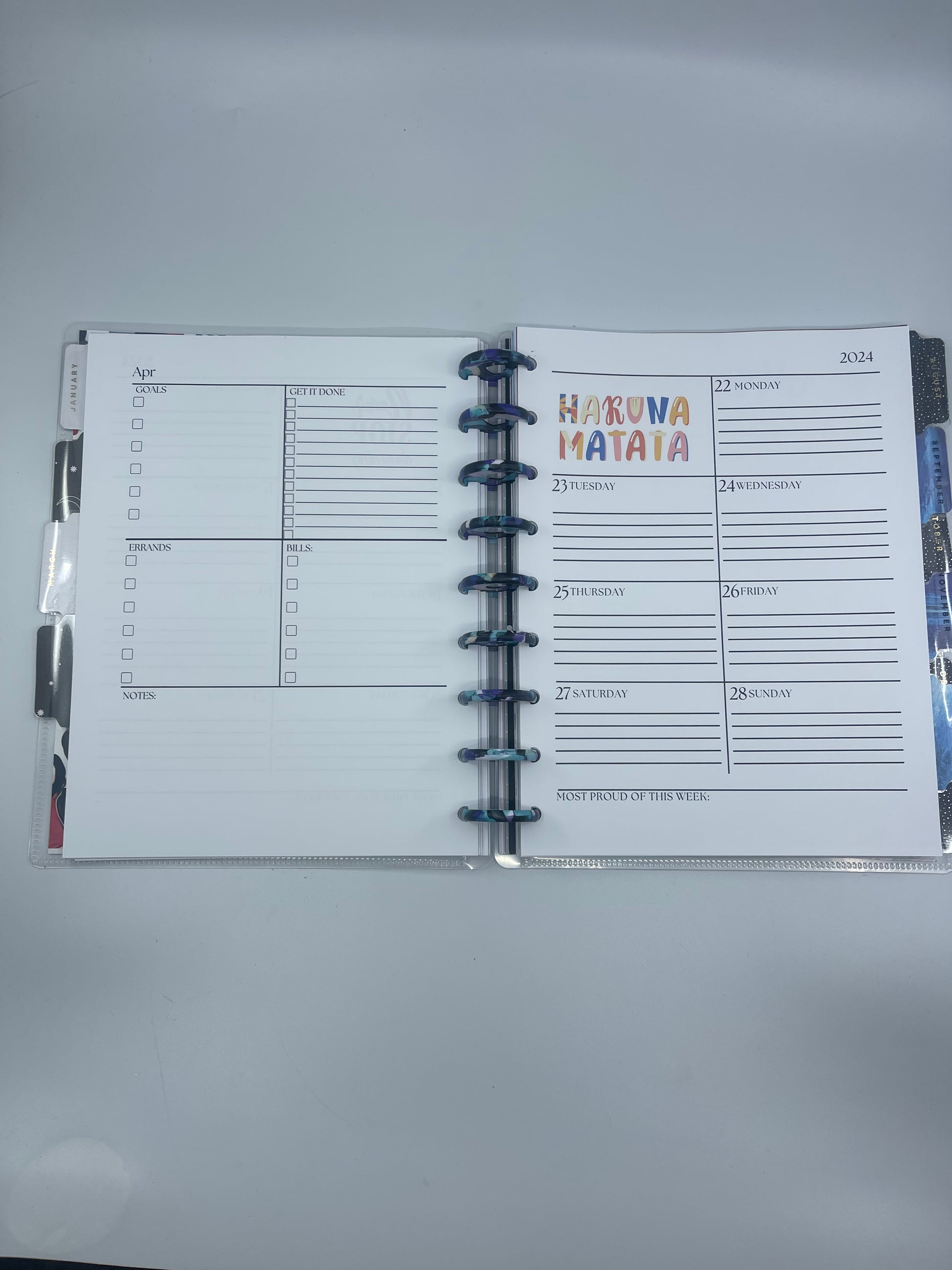 Custom planner pages 