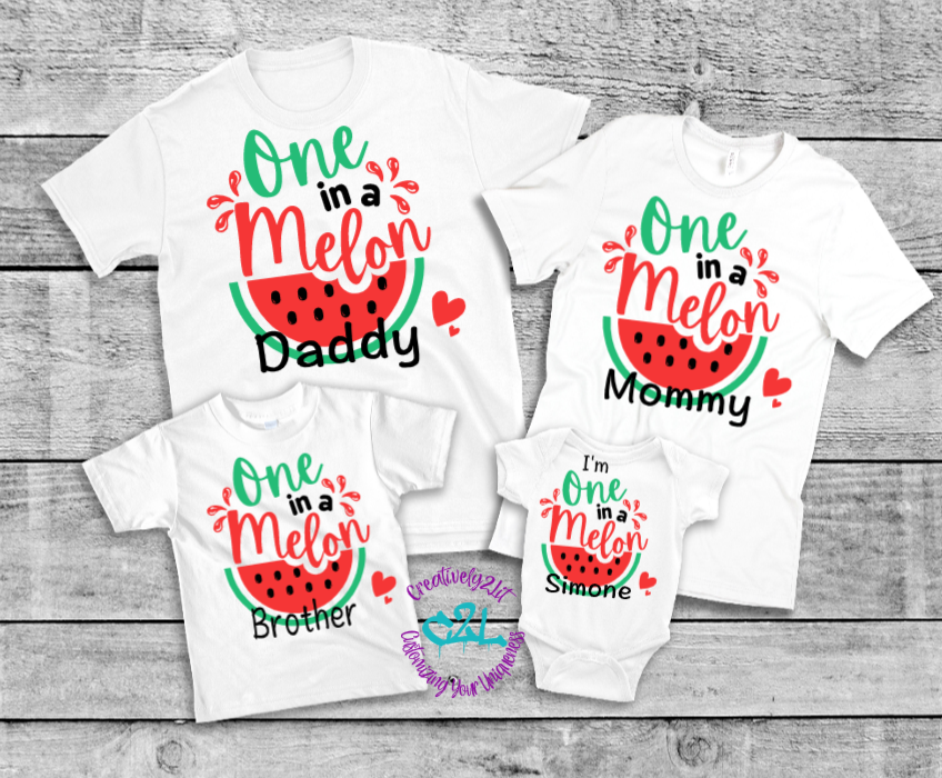 One in a Melon Personalized Family Shirts