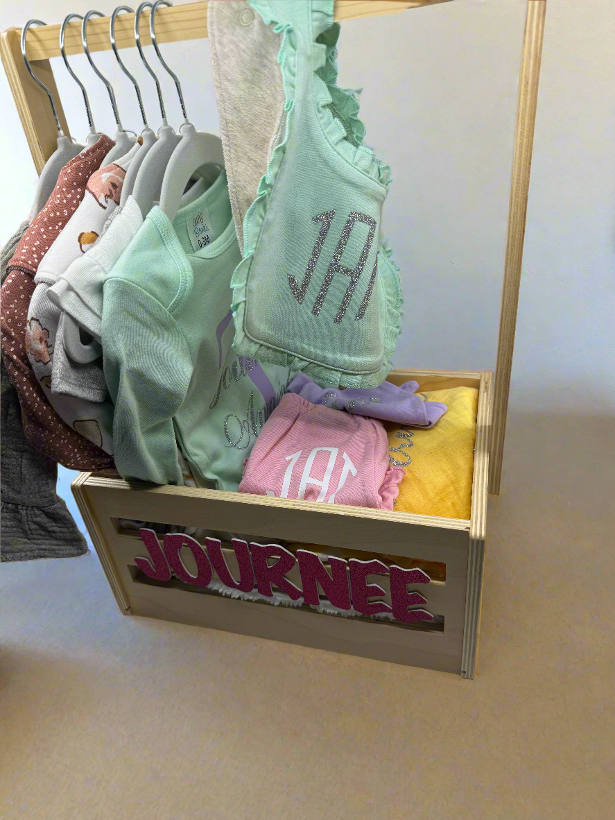 Custom Baby Crate Closet for Baby Shower