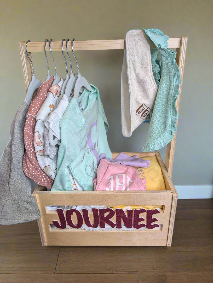 Custom Baby Crate Closet for Baby Shower