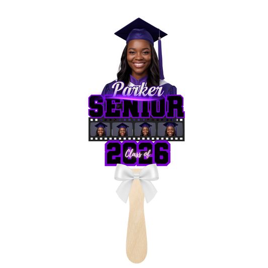 Custom Graduation Photo Fan | Personalized Grad Hand Fan | Class of 2026 Keepsake | Multiple Pictures Collage